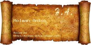 Holman Antos névjegykártya
